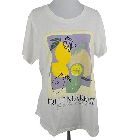 Joei & I Tops - JOEI & I Women's Large‎ Crew Neck Short Sleeve T-shirt Top Fruit Market NWT L